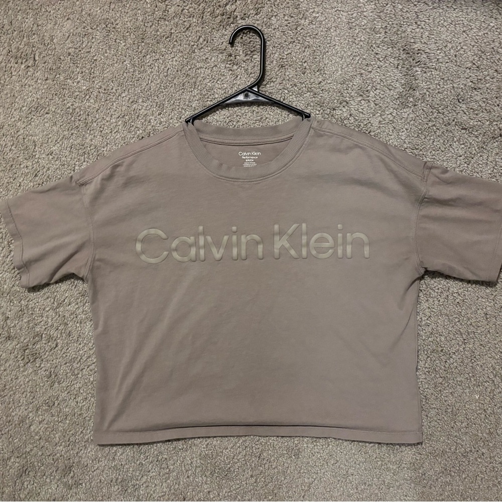 Calvin Klein Women's Taupe T-Shirt